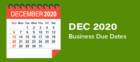 December 2020 Business Due Dates