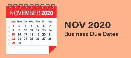 November 2020 Business Due Dates