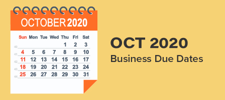 October 2020 Business Due Dates