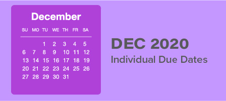 December 2020 Individual Due Dates