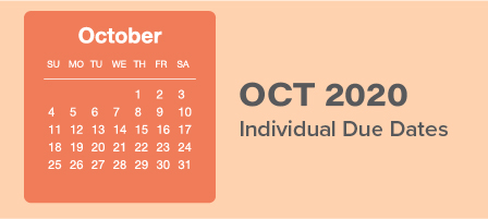 October 2020 Individual Due Dates