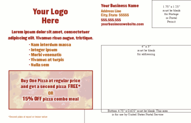 Pizza Delivery PostCard